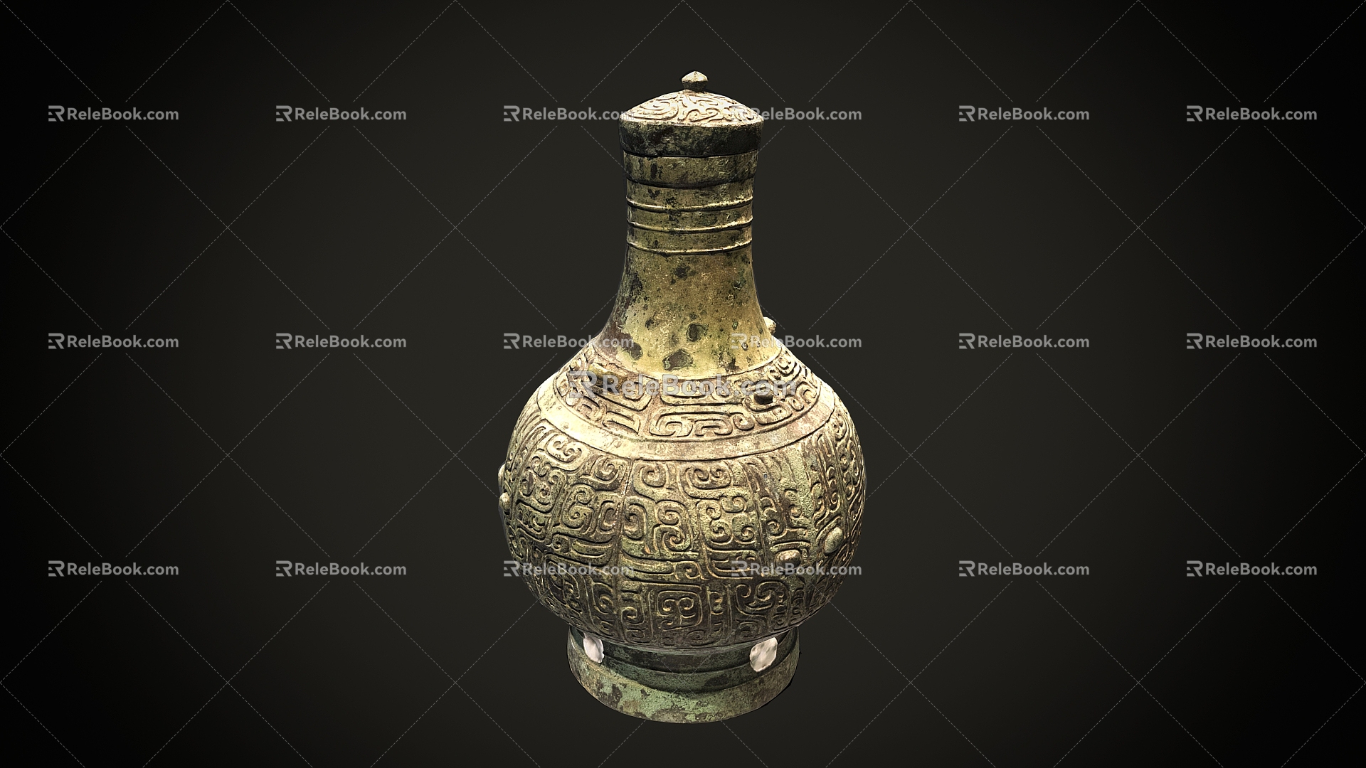 Wine Bottle Wine Vapor Wine Pot Bronze Merchant Dynasty Antique Cultural Relics Art 3d model