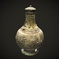 Wine Bottle Wine Vapor Wine Pot Bronze Merchant Dynasty Antique Cultural Relics Art 3d model