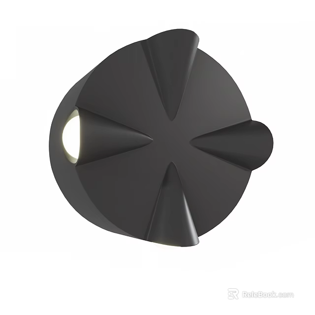 Stylish Modern Black Wall Light Featuring Geometric Design And LED Lighting 3d model 