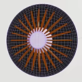 Modern Circular Black Wall Decor With White Center And Radiating Metal Strips