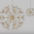 Dandelion Shaped Chandeliers with Metal Frame and Illuminated Bulbs Modern Elegant Design