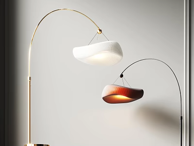 Modern Arc Floor Lamps With Stylish Design And Unique Shades 3d model