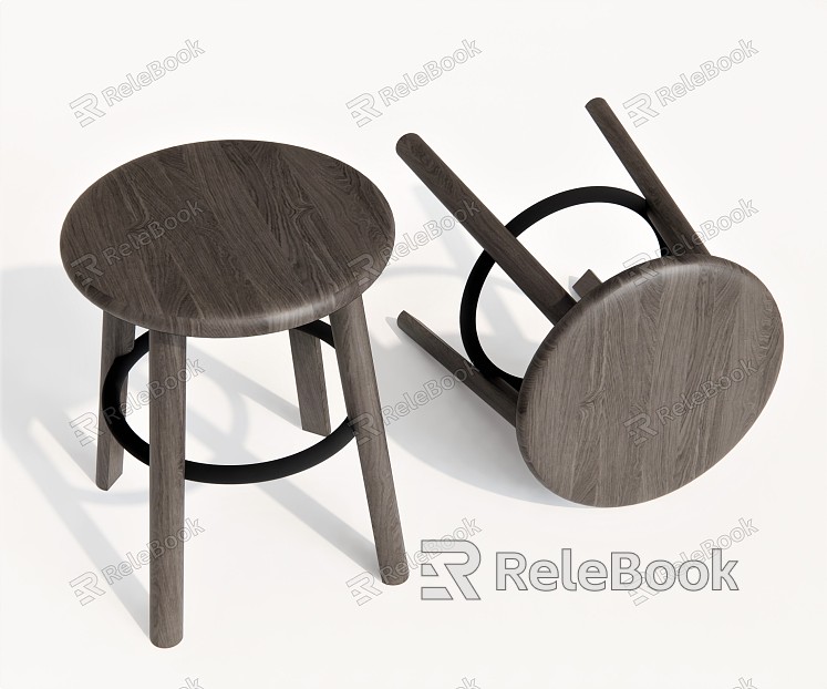 Modern Stool Low Stool Shoe Stool Wooden Stool Round Stool model