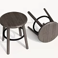 Modern Stool Low Stool Shoe Stool Wooden Stool Round Stool 3d model