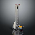 Mobile Elevated Work Platform With Ladder Structure Red Warning Lights And Yellow Control Box 3d model