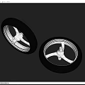 Two Black Rubber Tires With Silver Rims For Household Daily Use Items