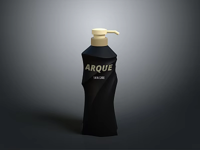 Black Liquid Soap Bottle With Gold Pump And ARQUE Sinue Design 3d model