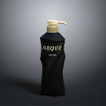 Black Liquid Soap Bottle With Gold Pump And ARQUE Sinue Design