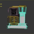 Modern Coffee Maker Machine With Transparent Water Tank Black Silver Base Contemporary Kitchen Appliance Design