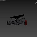 Tactical Pistol With Wooden Grip Metal Frame Perforated Barrel And Top Accessory