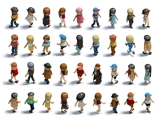 2D illustration cartoon character material 3d model