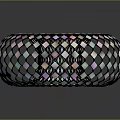 Modern Round Lighting Fixture Set With Colorful Diamond Mosaic Pattern And Shiny Reflective Surface