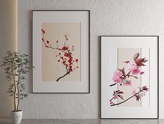 Modern plant painting decorative painting 3d model