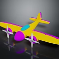 Colorful Passenger Plane With Propellers And Reflections