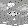 Modern Commercial Ceiling Design With Grid Pattern Recessed Ventilation And Lighting 3d model
