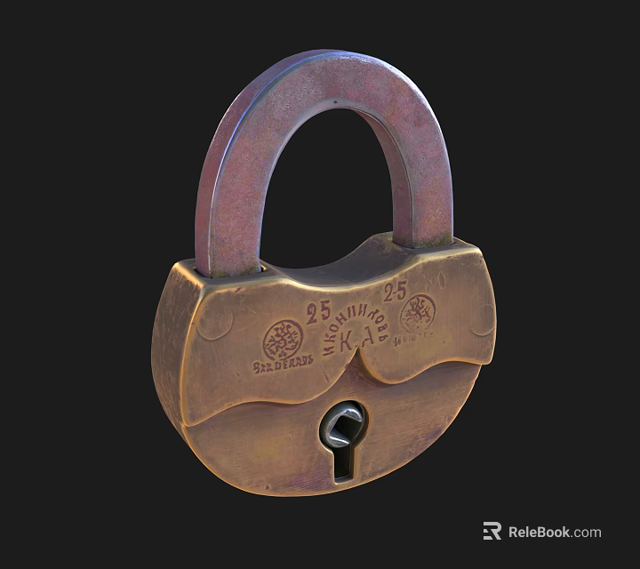 Vintage Copper Door Handle With Engraved Patterns And Classic Design For Home Interiors 3d model 
