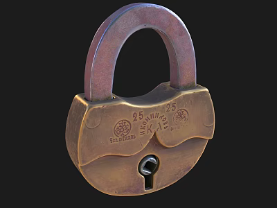 Vintage Copper Door Handle With Engraved Patterns And Classic Design For Home Interiors 3d model