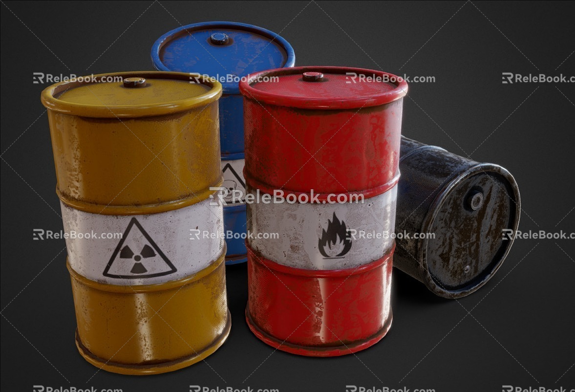 Oil barrel paint barrel large oil barrel oil pipe oil tank gasoline barrel 3d model