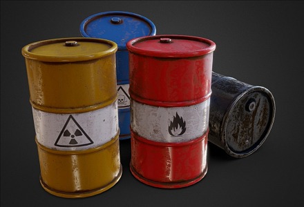 Oil barrel paint barrel large oil barrel oil pipe oil tank gasoline barrel 3d model