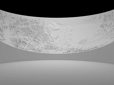 Curved Commercial Display Equipment With Engraved Text And Intricate Patterns 3d model