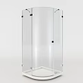 Modern Transparent Shower Sauna Enclosures With Different Shapes And White Base Design