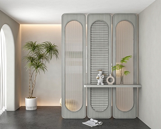 French glass partition 3d model