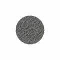 Natural Black Rough Textured Rock Component With Detailed Surface And Round Sphere