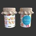 Decorative Jars With Burlap Ruffled Lids And Colorful Fruit Patterns Rowan Berry