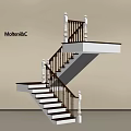 Modern Staircase Design With White Handrails And Dark Balusters In Minimalist Interior