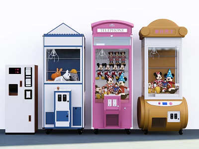 Colorful Amusement Equipment With Toy Dispensers Snack Vending Machines And Fun Designs 3d model
