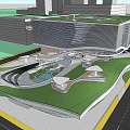 Modern Urban Architecture Featuring Green Roof And Glass Structure In City Center