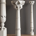 European-style carved column column Roman column 3d model