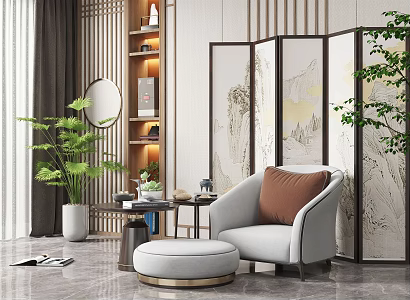 Modern Single Sofa Single Casual Sofa 3d model