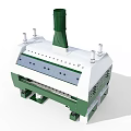Green and White Industrial Processing Equipment With Tall Chimney Side Cylinders And Base Supports
