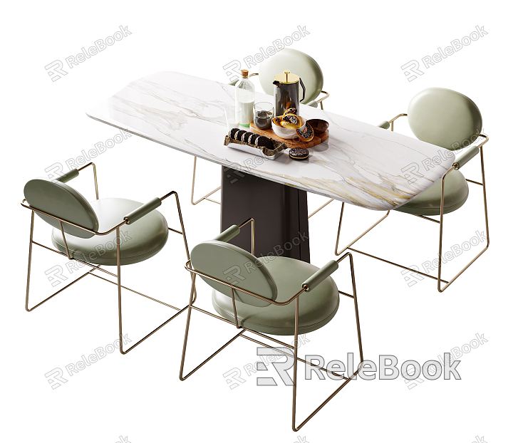 Light Luxury Dining Table and Chair Combination model