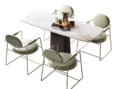 Light Luxury Dining Table and Chair Combination model