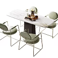 Light Luxury Dining Table and Chair Combination 3d model
