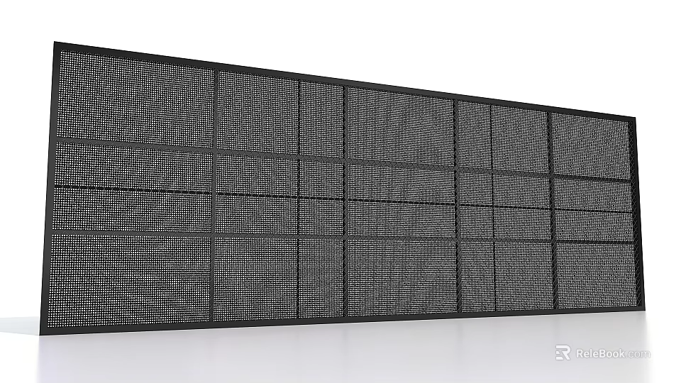 Large Black Grid Modular Panel Structure With White Background Design 3d model 