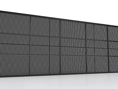 Large Black Grid Modular Panel Structure With White Background Design 3d model