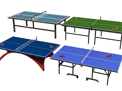 Sports Equipment Various Ping Pong Tables In Different Colors And Designs 3d model