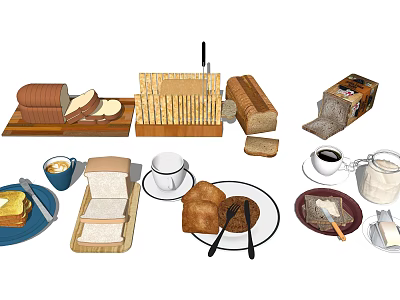 Modern Bread Slice Cake 3d model