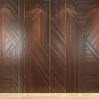 Wood veneer shaped wall panel decorative wall panel 3d model