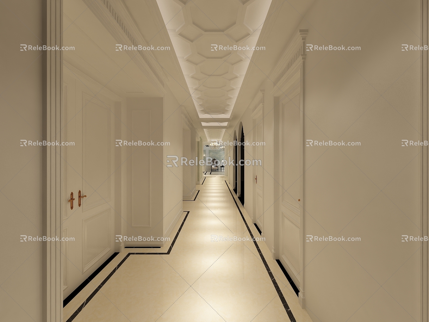 0522 Beauty Salon Corridor 3d model