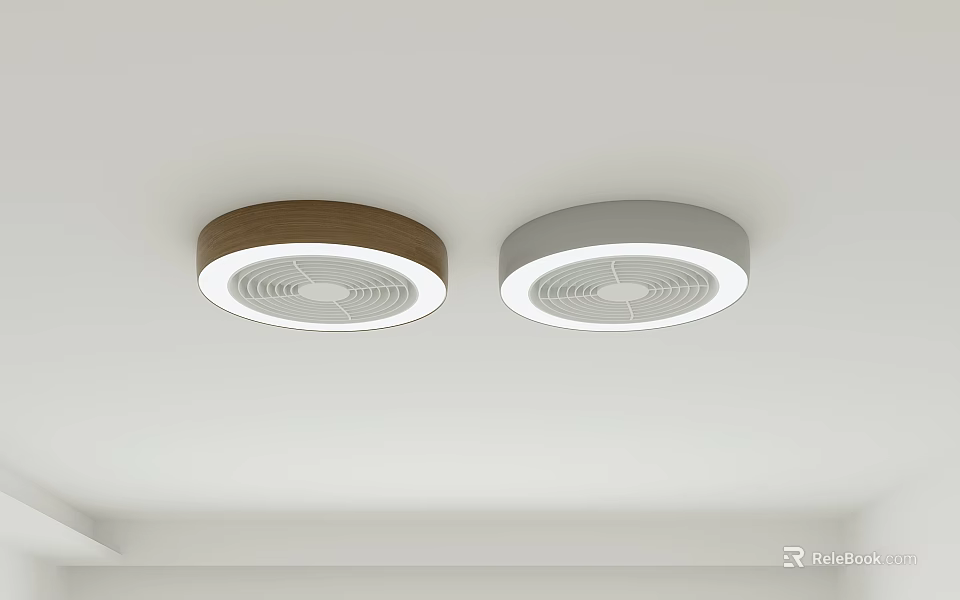 Modern Minimalist Circular Ceiling Lights in Brown and Gray Tones 3d model 