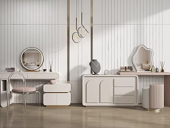 cream wind dresser 3d model