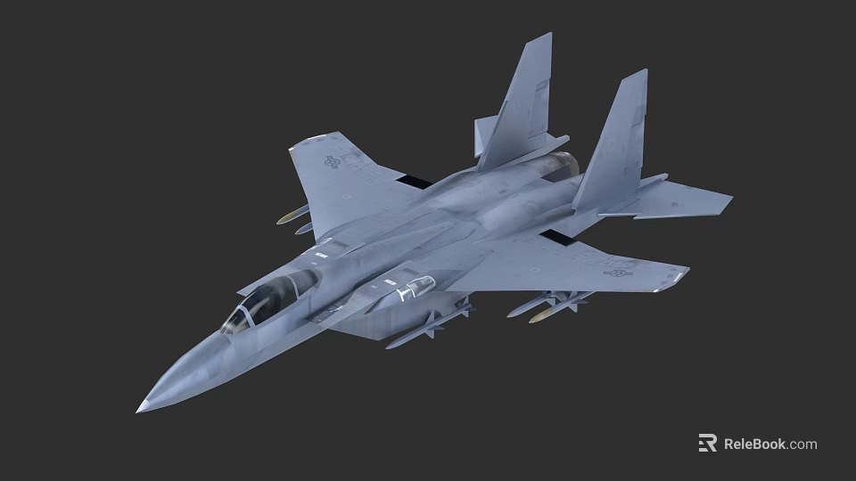 Gray Military Fighter Jet With Advanced Weapon Systems And Aerodynamic Design 3d model 