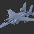 Gray Military Fighter Jet With Advanced Weapon Systems And Aerodynamic Design 3d model