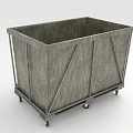Practical Storage Basket With Metal Frame And Rolling Wheels For Home Organizing 3d model