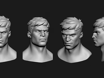 Modern game character male head 3d model Modern game character male head 3d model