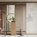 New Chinese-style screen partition 3d model